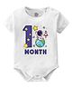 Baby Buzz 100% Cotton Monthly Birthday Theme Half Sleeves 1 Month Text & Space Theme Printed Onesie - White