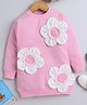 NAVKIYA G Fleece Full Sleeves Flowers Applique Detailed Sweatshirt Dress - Pink