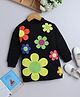 NAVKIYA G Fleece Full Sleeves Flowers Printed Sweatshirt Dress - Black