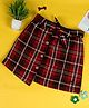 PURPLE UNITED KIDS Tweed Checked Skirt With Attached Belt - Red & Black