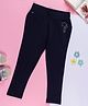 PURPLE UNITED KIDS Cotton Stones Embellished Stars Designed Jeggings - Navy Blue
