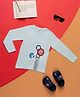 PURPLE UNITED KIDS Single Jersey Full Sleeves Abstract Printed Tee - Light Blue