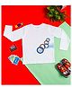 PURPLE UNITED KIDS Single Jersey Full Sleeves Abstract Printed Tee - White