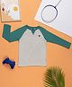 PURPLE UNITED KIDS Single Jersey Full Sleeves Striped Tee - Teal Blue & Grey