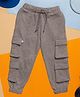PURPLE UNITED KIDS Terry Solid Cargo Joggers - Grey Melange