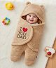 ZOE Super Soft Hooded Wearable Blanket Cum Wrapper with I Love You Dad Patch - Beige (Colour May Vary) | Lightweight | Easy to Wear| Soft & Comfortable| New Born Gifting Option| Warm & Cozy