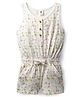 ToffyHouse Single Jersey Knit Sleeveless  Jumpsuit With Animal Print - White