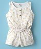 ToffyHouse Single Jersey Knit Sleeveless Jumpsuit With Bunny Print - Off White