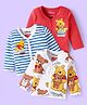 Babyhug Disney Interlock Knit Full Sleeves Jhablas with Winnie the Pooh Graphics & Stripes Pack of 3 - Red White & Blue