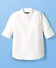 Pine Kids Linen Woven Full Sleeves Solid Colour Shirt With Mandarin Collar - White