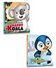 A Wise Penguin & Happy Koala Animals Shaped Story Board Books Set of 2 - English