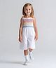 Primo Gino 100% Cotton Crape Woven Sleeveless Jumpsuit With Lace Detailing - White