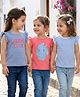 Babyhug Cotton Knit Frill Sleeves T-Shirts with Stripes & Daddy's Cutie Text Print Pack Of 3 - Violet Pink & Blue