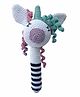 CLAPJOY Baby Unicorn Long Rattle Handmade Crochet Baby Ring Rattle Toy | Teething Toy