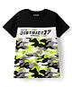 Pine Kids Cotton Knit Half Sleeves Cut & Sew T-Shirt with Text Print - Black
