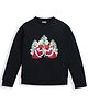 ZIP ZAP ZOOP Cotton Knit Christmas Theme Full Sleeves Christmas Tree Printed Sweatshirt - Black