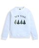ZIP ZAP ZOOP Cotton Christmas Theme Full Sleeves Christmas Tree Printed Sweatshirt - White