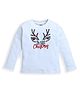 ZIP ZAP ZOOP Cotton Christmas Theme Full Sleeves My First Christmas Text Embroidered Sweatshirt - White