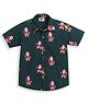 ZIP ZAP ZOOP Cotton Christmas Theme Half Sleeves Santa Claus Printed Shirt - Green
