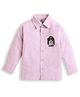 ZIP ZAP ZOOP Cotton Full Sleeves Dog Embroidered Shirt - Pink