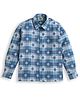 ZIP ZAP ZOOP Cotton Full Sleeves Snowflakes Printed & Checked Shirt - Blue & Grey
