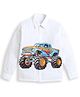 ZIP ZAP ZOOP Cotton Full Sleeves Monster Truck Printed Shirt - White