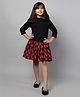 ZIP ZAP ZOOP Cotton Three Fourth Sleeves Placement Checked Fit & Flare Dress - Red & Black