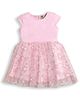 ZIP ZAP ZOOP Cotton Knit Cap Sleeve Stars & Snowflake Glitter Printed Dress - Pink