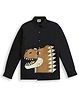 ZIP ZAP ZOOP Cotton Full Sleeves Dinosaur Printed Shirt - Black