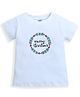ZIP ZAP ZOOP Cotton Christmas Theme Half Sleeves Merry Christmas Text Embroidered Tee - White