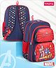 Babyhug Marvel Avengers Assemble Backpack|2 Main Compartments, 2 Front Pockets, 2 side Bottle Pockets|Water Resistant|Long lasting & Durable Zippers | For School & Outdoors|Blue Red- 15.8 inches
