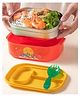 Azhari Stainless Steel Merry Season Lunch Box With Spoon -700 ml -  Pack of 1 Color & Print May Vary