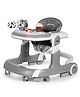 PLAYROOTS Tiger Face Musical Walker for Baby with Adjustable Height & Speed Adjustment Wheels - Grey