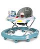 PLAYROOTS 2 in 1 Muscial Walker & Rocker with Adjustable Height & 360 Rotational Wheel - Blue