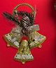 Craftvatika Hanging Half Jingle Bells with Pine Fruit, Wreath for Christmas Decoration