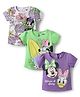 Babyhug Disney Single Jersey Knit Half Sleeves T-Shirts with Minnie Mouse Graphics Pack of 3 - White Light Green & Purple
