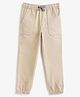 Campana Cotton Elastane Solid Jogger Pants - Beige