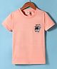 Rikidoos Half Sleeves Typography  Printed Tee - Peach