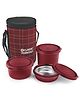 Classic Essentials Microwave Safe, Insulated, Leak Proof 3 Containers Lunch Box, 1250 ml, Maroon