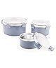 Classic Essentials Stainless Steel Microwave Safe Leak & Spill Proof Food Storage, Grey 3 Containers Lunch Box (2000 ml)