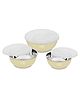 Classic Essentials Stainless Steel Vegetable Bowl Microwave Safe Mixing Bowl Set Of 3 Cream (500ml, 750ml,1250ml), (Pack of 3, White)