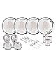 Classic Essentials Pack of 24 Stainless Steel Glory Dinner Set, Heavy Gauge with Permanent Glory Laser Design Dinner Set (Silver)
