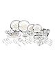 Classic Essentials Pack of 42 Stainless Steel Dinner set-Heavy Gauge With Permanent laser design Dinner Set (Silver)