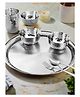 Classic Essentials Pack of 14 Stainless Steel High Grade Hammered Dinner Set | Serve for 2 Dinner Set (Silver)