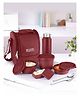 Classic Essentials Set of 5 Microwave Safe, Thermoware Lunch Box 1250 ml, Maroon