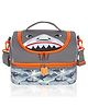 Ji and Ja Multi Compartment Dual Slot Lunch Bag Double Insulated Tiffin Lunch Bag with Multi Zipper Pockets for School (Shark Hologram)