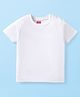Babyhug Cotton Knit Half Sleeves Solid Color T-Shirt - White