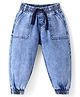 Babyhug Full Length Washed Denim Jeans - Light Blue
