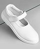 Pine Kids Solid School Shoes with Velcro Closure - White