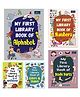 My First Library Books Set of 5 Books Alphabet Numbers Hindi Varnamala Colors & Shapes and Body Parts For Kids